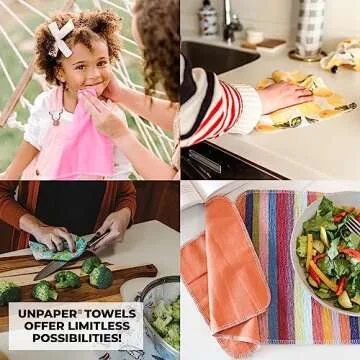 Marley's Monsters UNpaper Towels - 24 Count roll, Reusable Paper Towels, Paperless, Cotton, Tree Free (Indigo Shibori)