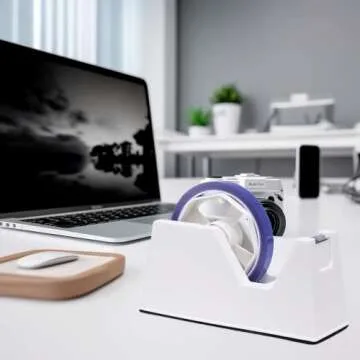 Premium White Tape Dispenser - Stylish & Functional
