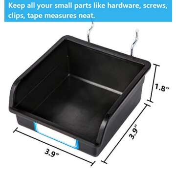 FRIMOONY Pegboard Hooks, with Bins, Peg Locks, for Organizing Various Tools, 204 PCS, 80 of Which are Locks