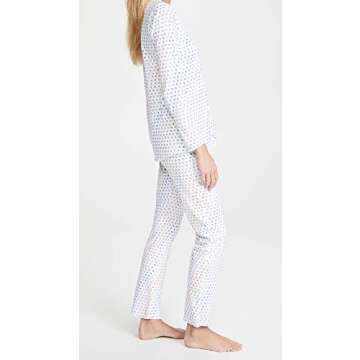 Roller Rabbit Women's Disco Hearts Pajamas, Rainbow, Blue, Print, S