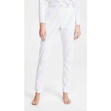 Roller Rabbit Women's Disco Hearts Pajamas, Rainbow, Blue, Print, S