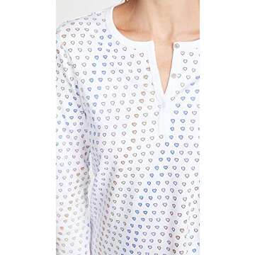 Roller Rabbit Women's Disco Hearts Pajamas, Rainbow, Blue, Print, S