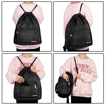 WANDF Drawstring Backpack with Dedicated Shoe Pocket