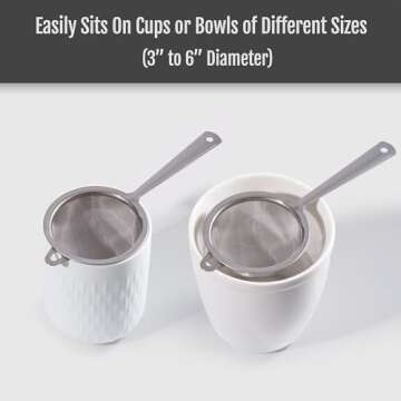 Matcha Sifter | Tea Strainer | Very Fine Mesh | Stainless Steel | Eliminate Clumps In Matcha Green Tea Powder