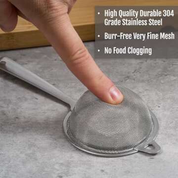 Matcha Sifter | Tea Strainer | Very Fine Mesh | Stainless Steel | Eliminate Clumps In Matcha Green Tea Powder