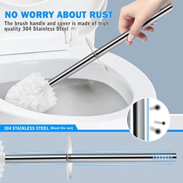 Elegant Luwing Toilet Brush Set with Stainless Steel Handle