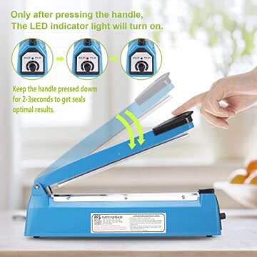 Manual 12 Inch Impulse Heat Sealer - Perfect for Plastic Bags