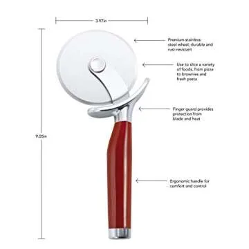 KitchenAid Classic Pizza Wheel with Sharp Blade for Slicing