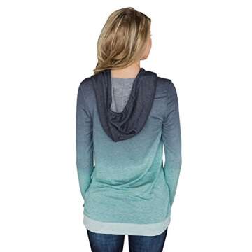 Minipeach Women's Long Sleeve Tops, Tie Dye Sweatshirt, Zip Up Hoodie Oversized-Sweatshirts Pullover