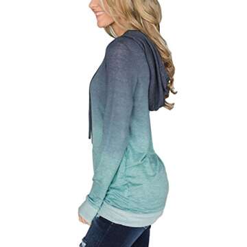 Minipeach Women's Long Sleeve Tops, Tie Dye Sweatshirt, Zip Up Hoodie Oversized-Sweatshirts Pullover