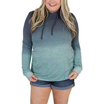 Minipeach Women's Long Sleeve Tops, Tie Dye Sweatshirt, Zip Up Hoodie Oversized-Sweatshirts Pullover