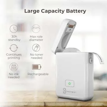Standpoint Label Maker Machine with Tape: Portable Bluetooth Thermal Label Printer HP2 for Easy Organization - Wireless, Inkless, High-Resolution for Home and Office Supplies