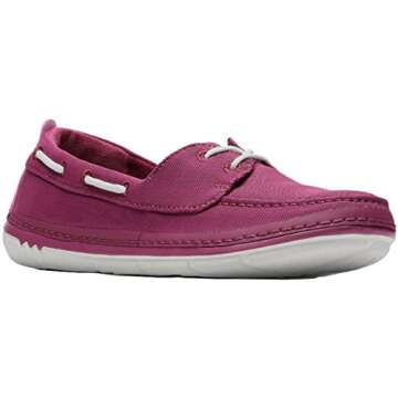 Clarks Step Maro Sand Womens Boat Shoe, Deep Fuchsia, Size 6