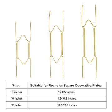 Fasunry 12 Pack Plate Hangers, 8 10 12 Inch Wall Plate Hangers and 16 Pack Wall Hooks, Compatible 7....