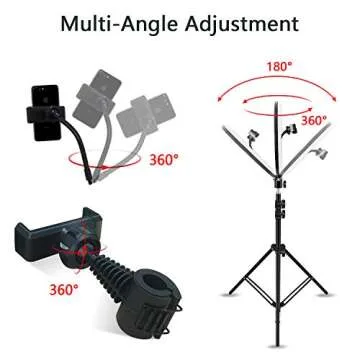 PETEME 10'' Selfie Ring Light with Retractable Tripod