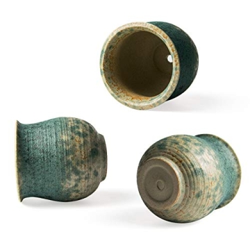 FairyLavie 4.3 Inch Ceramic Flower Plant Pots, Retro Style Garden Pot Plant Holder Planter Pot, Perfect for Garden Rustic House Balcony Gallery Decor and Ideal Gift for Family Grandparents