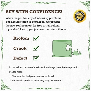 FairyLavie 4.3 Inch Ceramic Flower Plant Pots, Retro Style Garden Pot Plant Holder Planter Pot, Perfect for Garden Rustic House Balcony Gallery Decor and Ideal Gift for Family Grandparents