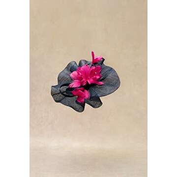 BABEYOND Derby Hats for Women - Fascinators Tea Party Hats Headband Fascinator Wedding Cocktail Organza Feathers Hair Clip Navy Blue