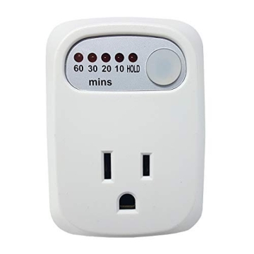 SIMPLE TOUCH Auto Shut-Off Safety Outlet, 60 min 30 min 20 min 10 min Countdown Timer with HOLD opti...