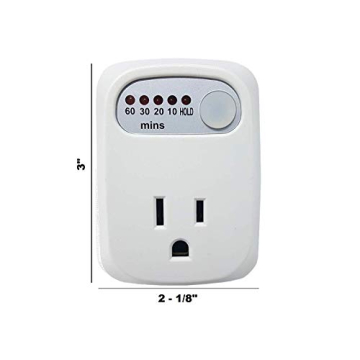 SIMPLE TOUCH Auto Shut-Off Safety Outlet, 60 min 30 min 20 min 10 min Countdown Timer with HOLD option