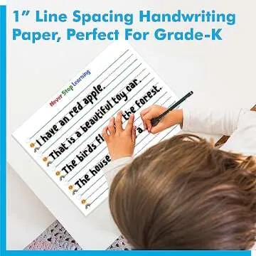 50 Sheets Ruled Writing Paper, Double-Sided Printing Skip-A-Line Ruled Writing Paper with Dotted Lines Handwriting Practice Paper 1” line spacing for Kindergarten Toddlers Kids (11” x 8.3”)