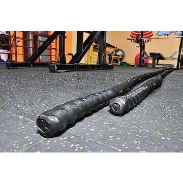 Fitvids Battle Rope 1.5Inch 2 Inch Diameter Poly Dacron 30 FT, 40 FT, 50 FT Length, Heavy Ropes for Home Gym and Workout