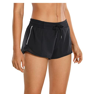 CRZ YOGA Women's Athletic Shorts with Zip Pocket