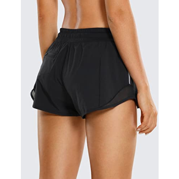 CRZ YOGA Women's Athletic Shorts with Zip Pocket