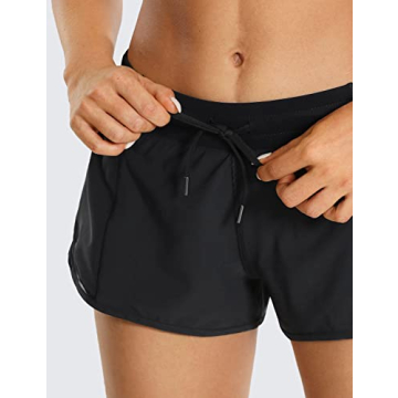 CRZ YOGA Women's Athletic Shorts with Zip Pocket