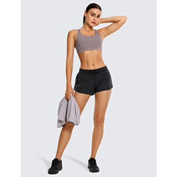 CRZ YOGA Women's Athletic Shorts with Zip Pocket