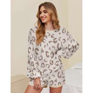 Stylish Soft Ekouaer Knit Pajamas Set for Women