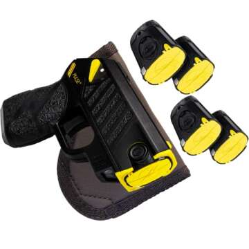 TASER Pulse+ Self-Defense Bundle | Personal Protection Kit | Sticky Holster Included with 2 Extra Ca...