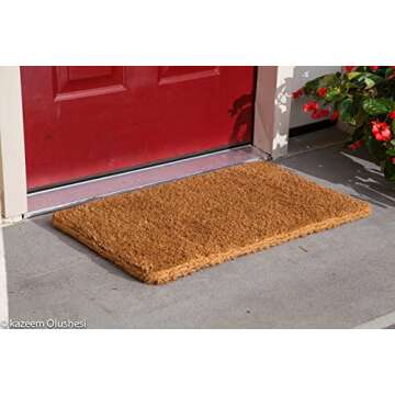 Kempf Natural Coco Coir Door Mat, 22” x 36” x 1” - Thick, Woven Back, Heavy Duty Durable, for ...