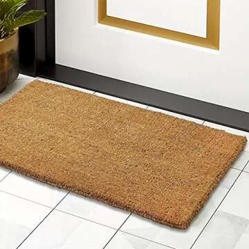 Kempf Natural Coco Coir Door Mat, 22” x 36” x 1” - Thick, Woven Back, Heavy Duty Durable, for Entryway Front Door Patio Porch, Indoor Outdoor, Blank Welcome Floor Mat