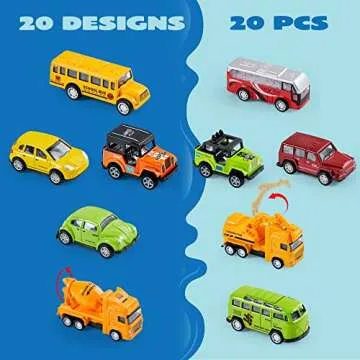 JOYIN 20PCS Die Cast Pull Back Cars for Kids