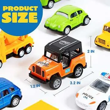 JOYIN 20PCS Die Cast Pull Back Cars for Kids