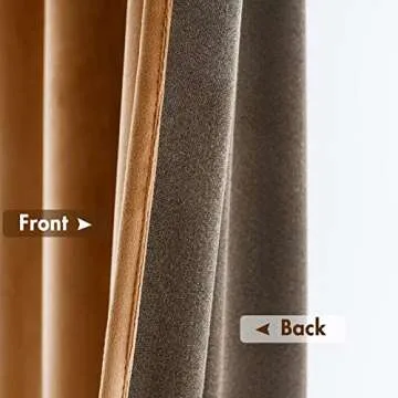 MIULEE Gold Brown Velvet Curtains Thermal Insulated Blackout Curtain Fall Drapes for Bedroom Living Room Darkening 90 Inches Long Curtains Panels Rod Pocket Set of 2
