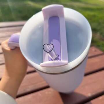 The best MOON 12 Inch Reusable Plastic Heart Straws for Stanley Cup 40 oz & 30 oz Tumbler Accessorie...