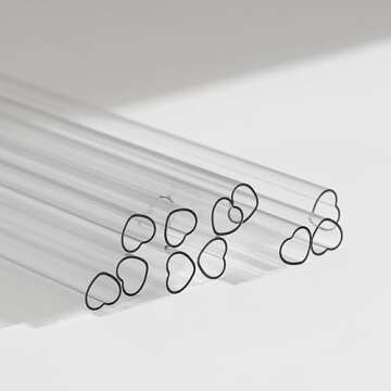 The best MOON 12 Inch Reusable Plastic Heart Straws for Stanley Cup 40 oz & 30 oz Tumbler Accessories Cute Clear Extra Long Replacement straw 4-Pack with brush Valentines Galentines day Gifts