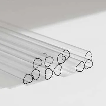 The best MOON 12 Inch Reusable Plastic Heart Straws for Stanley Cup 40 oz & 30 oz Tumbler Accessories Cute Clear Extra Long Replacement straw 4-Pack with brush Valentines Galentines day Gifts