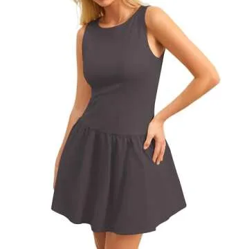 Ymejia Women's Flowy Mini Tank Dress Sleeveless Stylish Summer