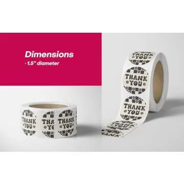 Cute Thank You Stickers (500 Count) Thank You for Supporting My Small Business Stickers 1.5” Round Waterproof Stickers Small Business Supplies Thank You Sticker Rolls - Daisy Check