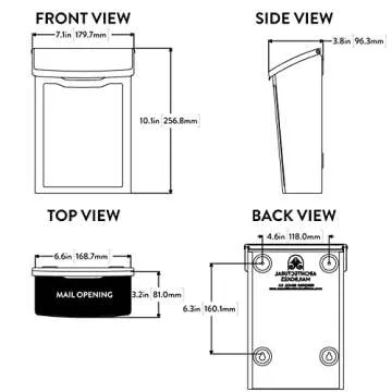 Architectural Mailboxes 2681B Black Wall Mount Mailbox
