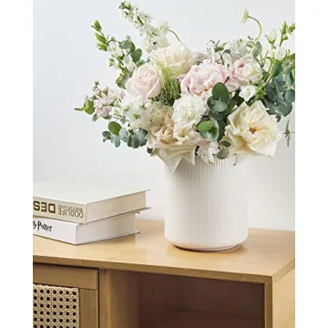 White Ceramic Kitchen Utensil Holder with Cork Mat