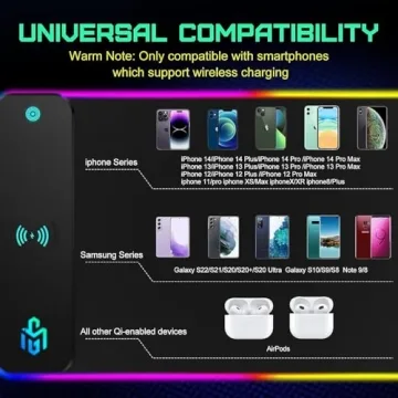 GIM Wireless RGB Gaming Mouse Pad 15W Fast Charge 10 LED Modes