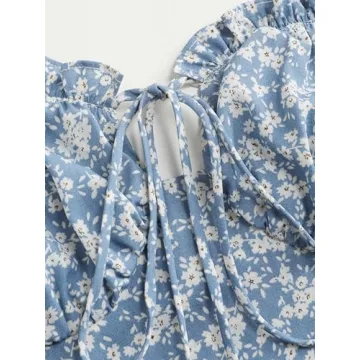 CIDER Santorini Beach Vacation Ditsy Floral Tie Dress