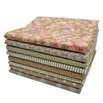 iNee Light Coffee Fat Quarters Fabric Bundles, Quilting Sewing Fabric, 18 x 22 inches,(Light Coffee)