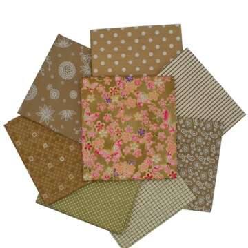 iNee Light Coffee Fat Quarters Fabric for Quilting