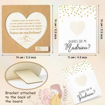 CJiangpo 3Pcs Will You Be My Godparents Proposal Gift, Madrina Padrino Proposal Gift in Spanish Godm...