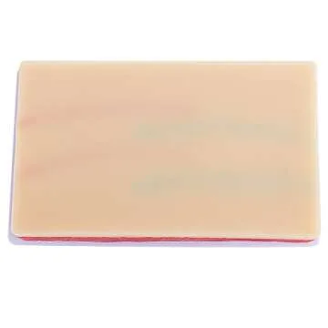 Venipuncture IV Injection Training Pad Model, Silicone Human Skin Suture Training Model, Injection Practice Pad, 4 Veins Imbedded, 3 Skin Layers(7.1" x 4" x 1.1")